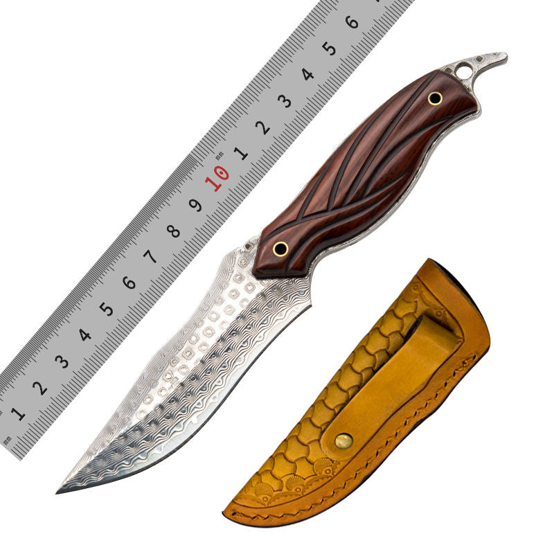 Price US$ 44.8 High Quality High End Damascus Steel Wooden Handle Fixed Blade Hand Knife Suitable For Outdoor Camping Production Gift Collection Knife Buy On Alfknives.com