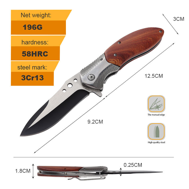 Price US$ 9.89 High Quality Wholesale Rose Wood Handle Custom Outdoor Edc Camping Survival Rescue Tactical Folding Pocket Knife Folded Buy On Alfknives.com