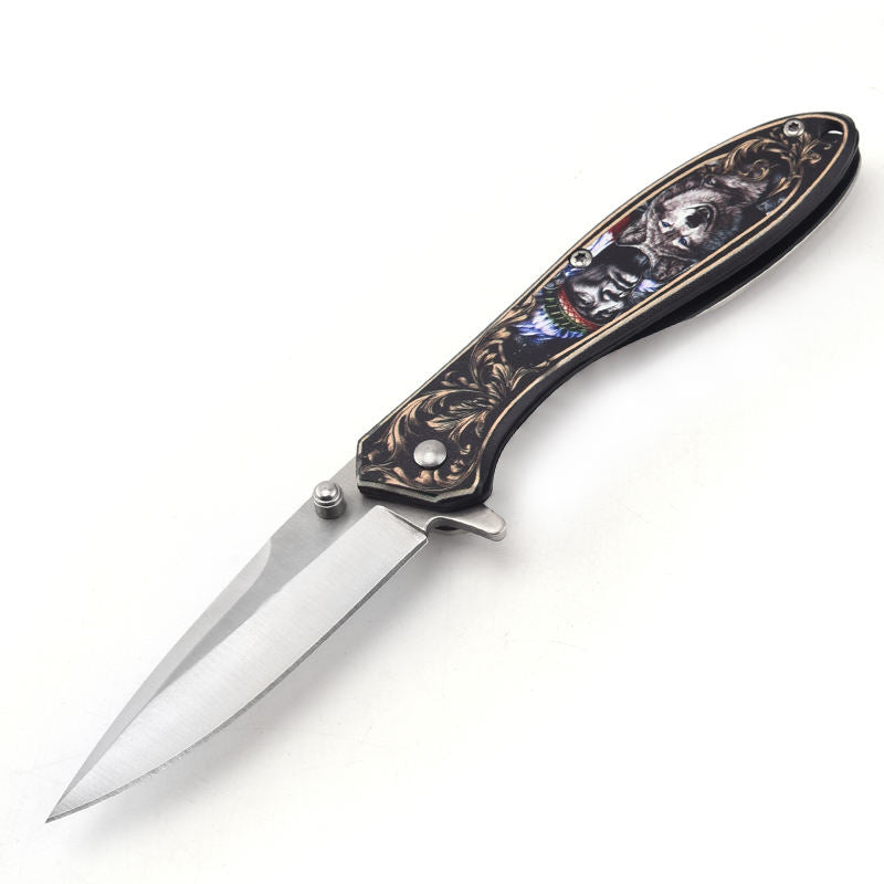 Price US$ 9.99 High Quality Fashion Style Small Folding Wolf Bear Animal Color Pictures Otf Pocket Knife Buy On Alfknives.com