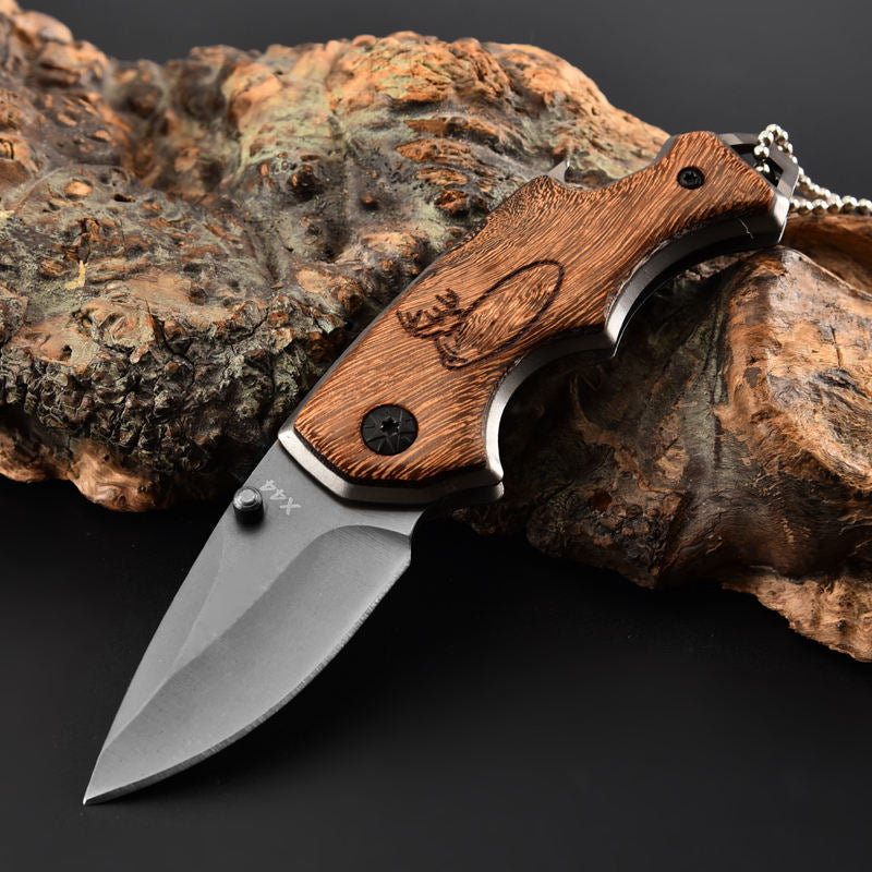 Price US$ 9.28 High Quality Custom Carved Premium Olive Wood Handle Folding Outdoor Camping Gray Titanium Small Pocket Knife Keychain Buy On Alfknives.com