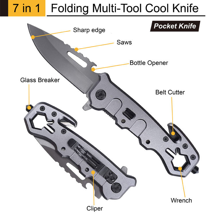 Price US$ 10.85 High Quality Titanium Multifunction Folding Pocket Knife Tactical Survival Tool Hunting Hiking Self Defense Rescue Outdoor Knife Wrench Buy On Alfknives.com