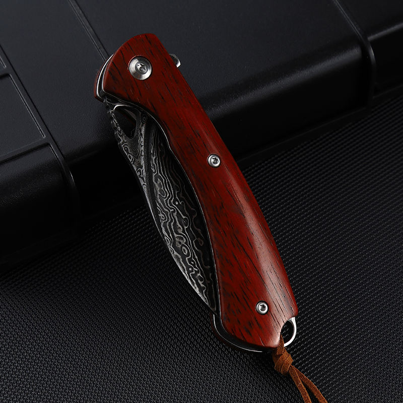 Price US$ 32.8 High Quality High Hardness Forged Damascus Steel Handmade Outdoor Self Defense Hunting Pocket Knife Sandalwood Handle Buy On Alfknives.com