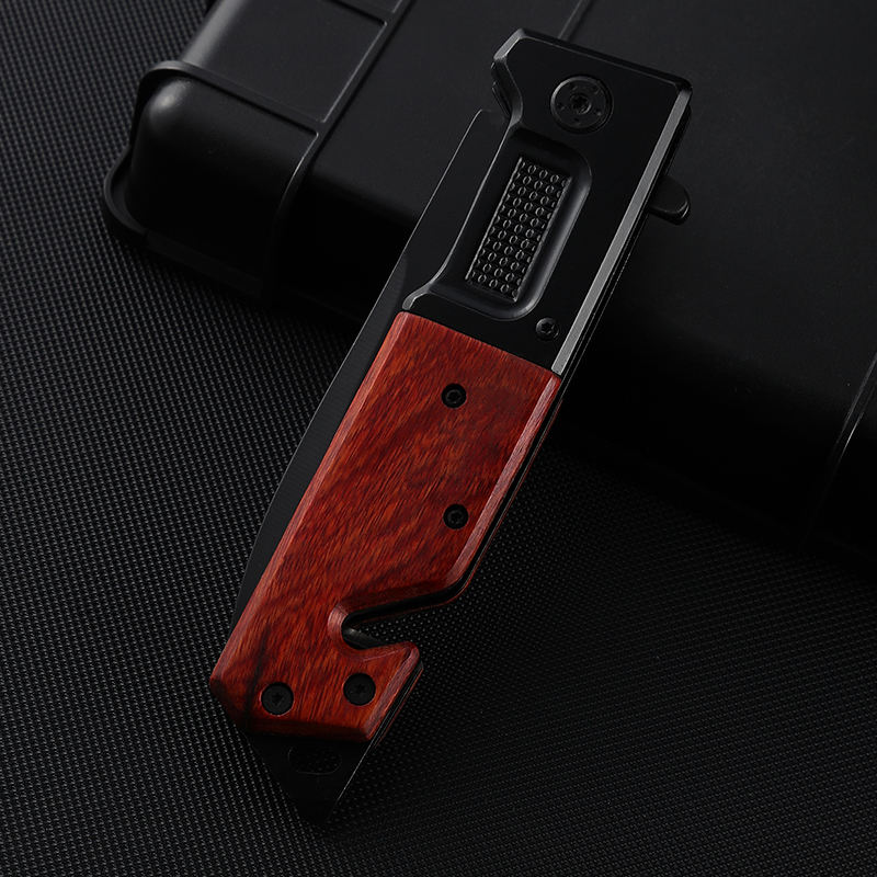 Price US$ 10.11 High Quality Factory Wholesale Folding Hunting 3Cr13 Stainless Steel Blackening Wooden Pocket Knife Outdoor Survival Tactical Knife Buy On Alfknives.com