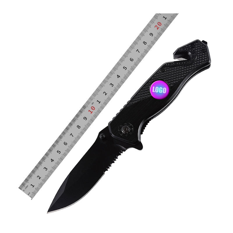 Price US$ 9.6 High Quality Oem Odm Custom Badges Logo Combat Tactical Blade Folding Edc Wholesale Black Aluminum Handle Knife Buy On Alfknives.com