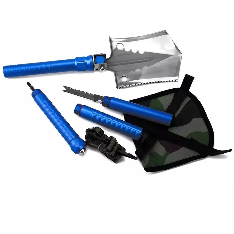 High Quality rescue Multifunctional Outdoor multi tool foldable Tri-fold Shovel