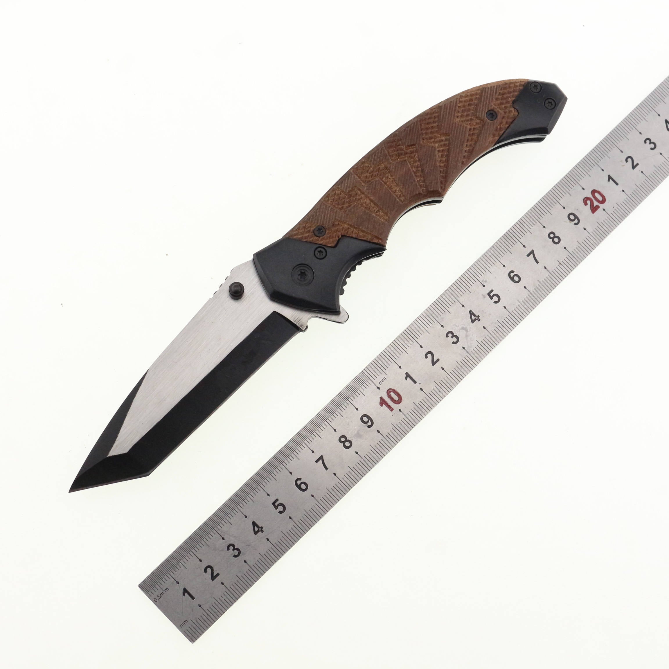 Competitive price high quality stainless steel blade folding hunting camping pocket knife with G10 handle