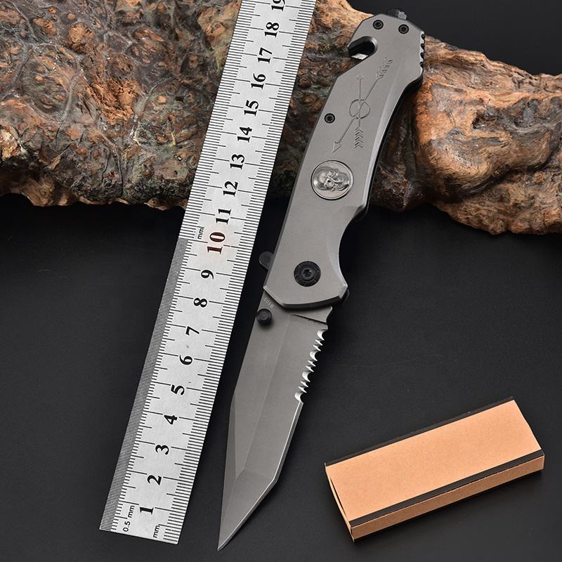 Price US$ 10.23 High Quality Outdoor Camping Multifunction Tools Tactical Gear Grey Titanium Stainless Steel Pocket Knife Survival Knife Buy On Alfknives.com