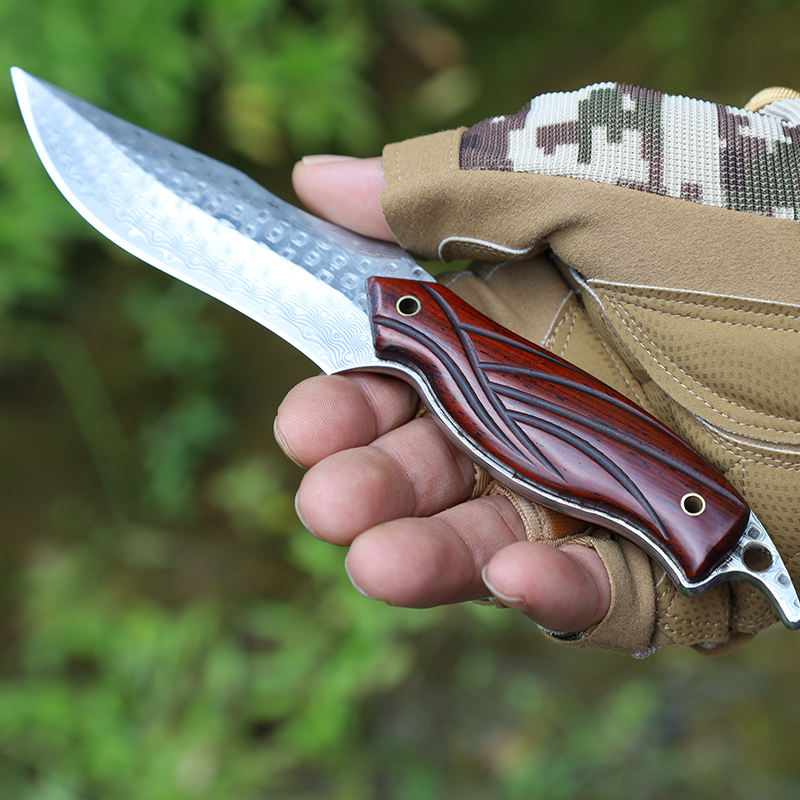 Price US$ 44.8 High Quality High End Damascus Steel Wooden Handle Fixed Blade Hand Knife Suitable For Outdoor Camping Production Gift Collection Knife Buy On Alfknives.com