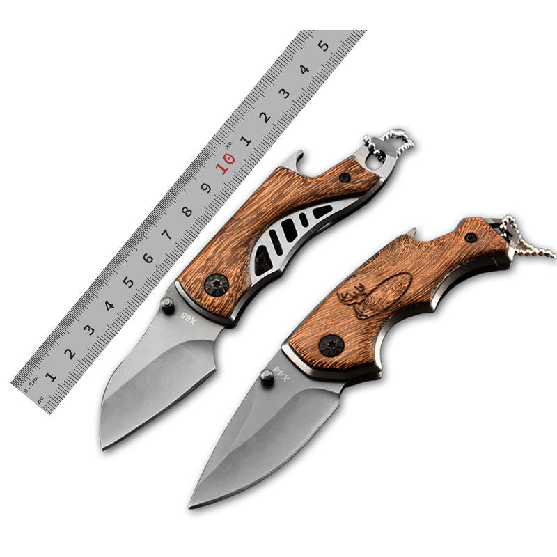 Price US$ 9.28 High Quality Custom Carved Premium Olive Wood Handle Folding Outdoor Camping Gray Titanium Small Pocket Knife Keychain Buy On Alfknives.com