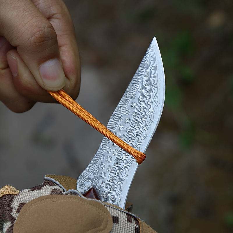 Price US$ 44.8 High Quality High End Damascus Steel Wooden Handle Fixed Blade Hand Knife Suitable For Outdoor Camping Production Gift Collection Knife Buy On Alfknives.com