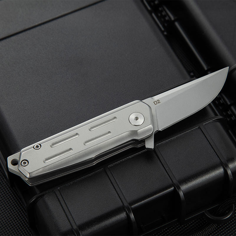 Price US$ 12.71 High Quality High Quality D2 Blade Small Knife For Outdoor Camping Survival Hunting Self Defense Titanium Handle Folding Knife Buy On Alfknives.com