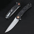 Hot selling carbon fiber handle d2 steel blade folding tactical Bowie knife