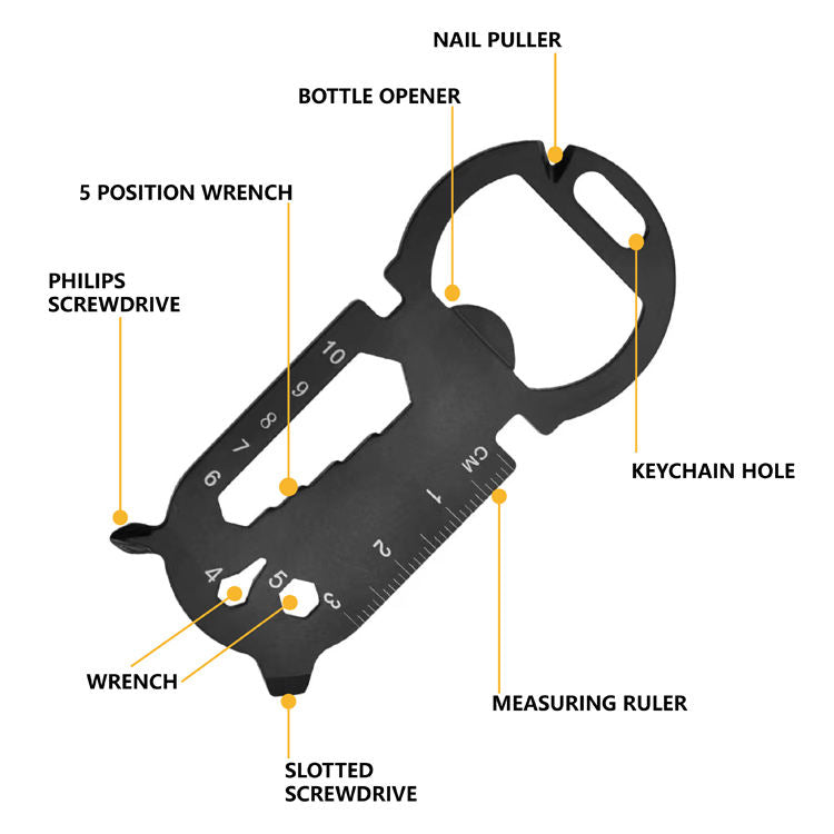 Price US$ 7.85 High Quality Keychain Multitools Pocket Tool Key Tool Edc Tool With Bottle Opener  Screwdriver  Ruler  Nail Pusher  Carabiner  Perfect Gift Buy On Alfknives.com