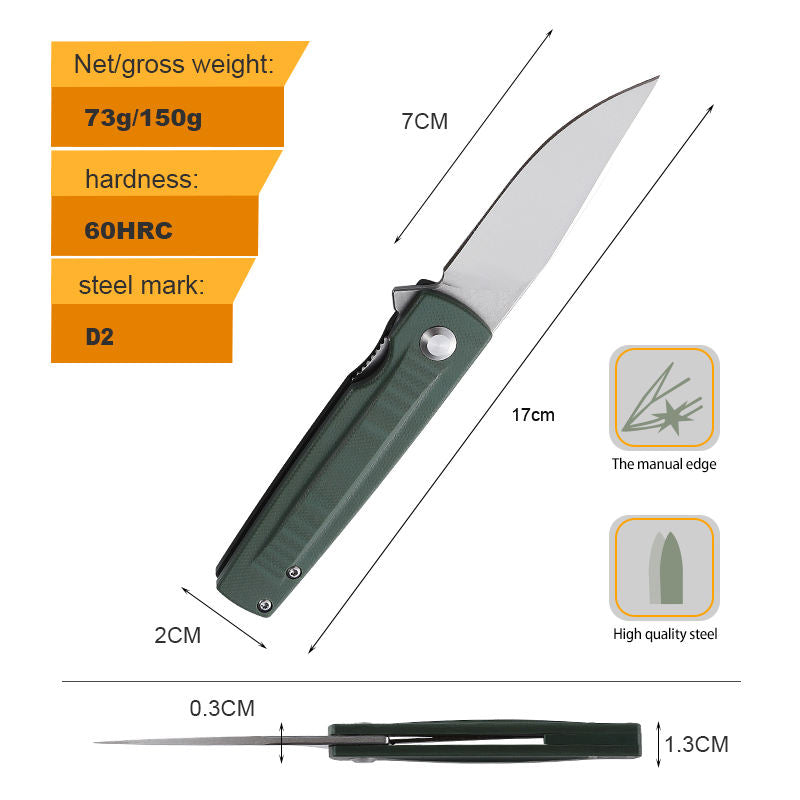 Price US$ 14.9 High Quality Small Size D2 Tooling Steel Folding Blade Knife G10 Handle Ultra Sharp Pocket Knives Outdoor Hunting Camping Edc Backpack Knife Buy On Alfknives.com