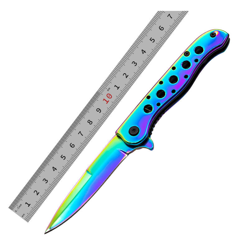 Price US$ 10.54 High Quality Colourful Rainbow Tactical Small Outdoor Camping Women Self Defense Survival Edc Folding Pocket Knife Buy On Alfknives.com