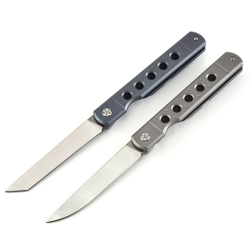 Price US$ 37.2 High Quality Wholesale Titanium Folding Knife  D2 Blade Alloy Hollow Handle Slim Folding Knifes For Men With Gift Box Buy On Alfknives.com