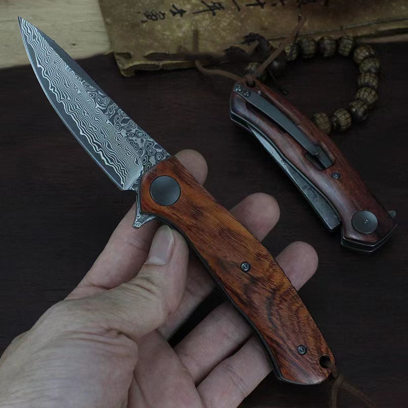 Price US$ 24.8 High Quality High End Forging Handmade Vg10 Damascus Folding Pocket Knife With Sour Wood Handle Survival Tactical Knife Buy On Alfknives.com