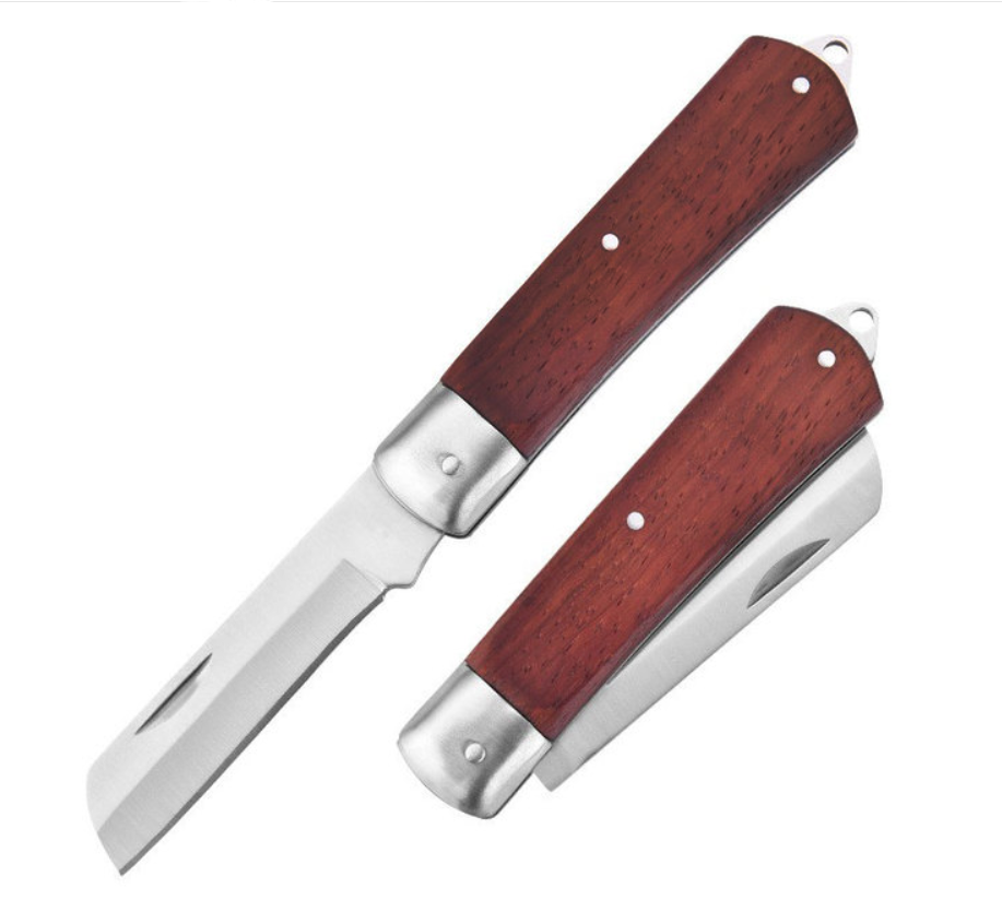 High quality stainless steel blade wood handle outdoor pocket garden grafting knife