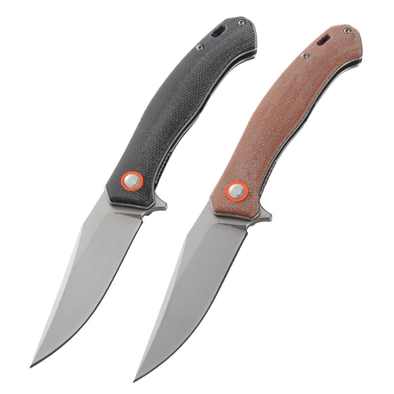 Price US$ 15.55 High Quality Ready To Ship Outdoor Edc Portable Folding Knife Micarta G10 Flax Handle Survival Camping Folding Knife Buy On Alfknives.com