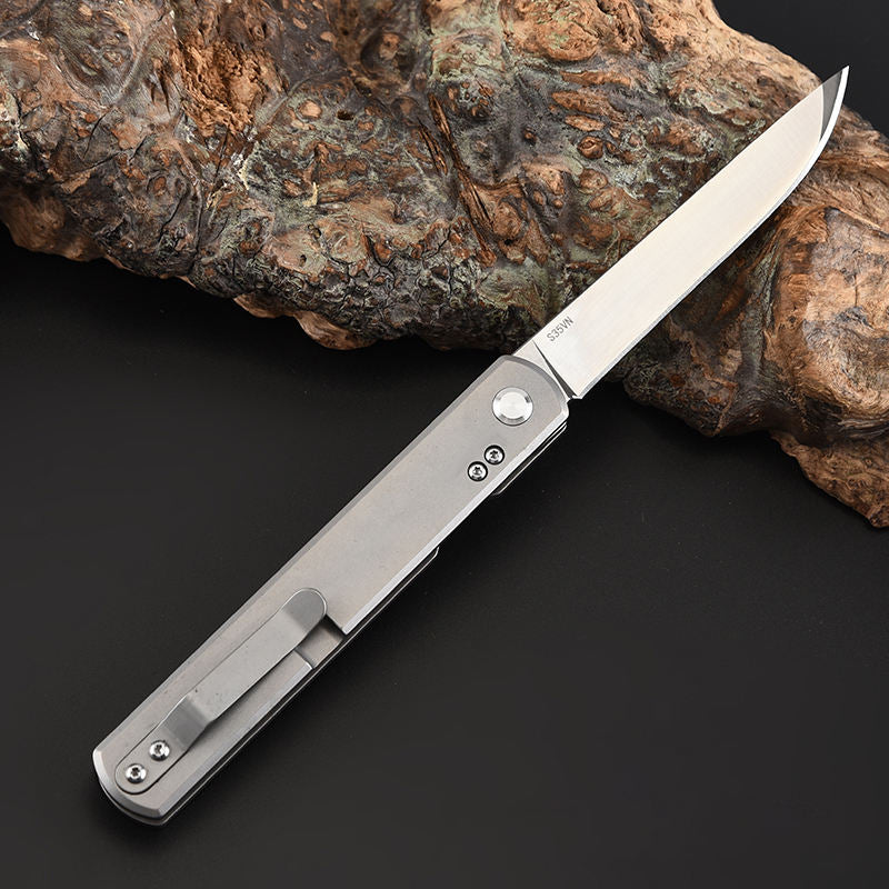 Price US$ 36.99 High Quality Popular Hot Selling Handmade D2 Stainless Steel Titanium Alloy Handle Self Defense Camping Folding Pocket Knife For Outdoor Buy On Alfknives.com