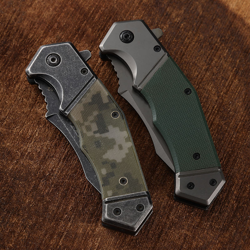 Price US$ 9.97 High Quality Green Camouflage G10 Handle Folding Blade Survival Hunting Outdoor Knife Buy On Alfknives.com