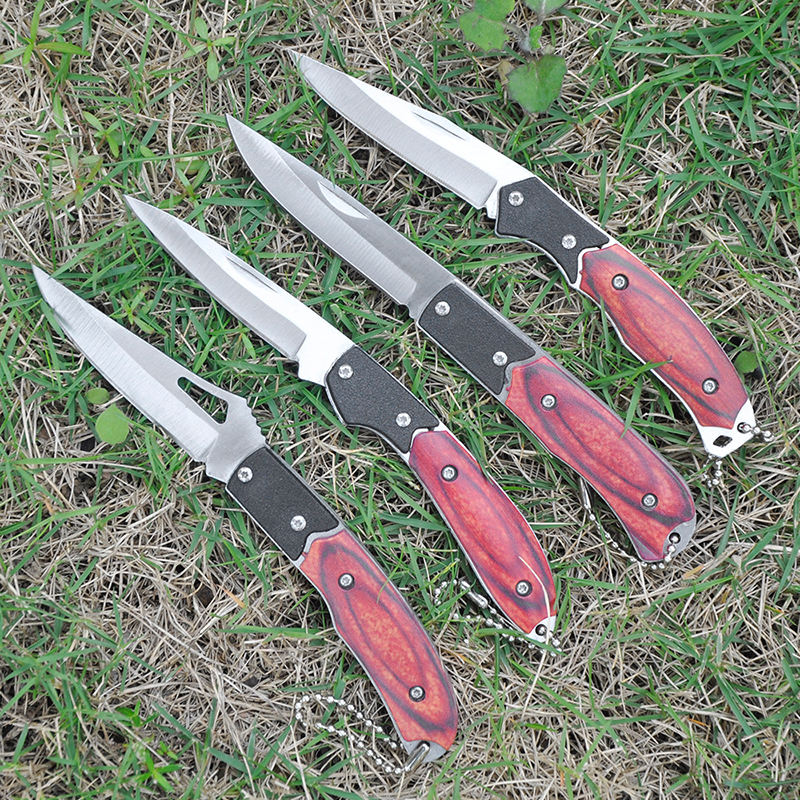 Price US$ 10 High Quality Stocked Tactical Color Wood Handle Mini Folding Knife Camping Outdoor Small Pocket Knife With Key Chain Buy On Alfknives.com