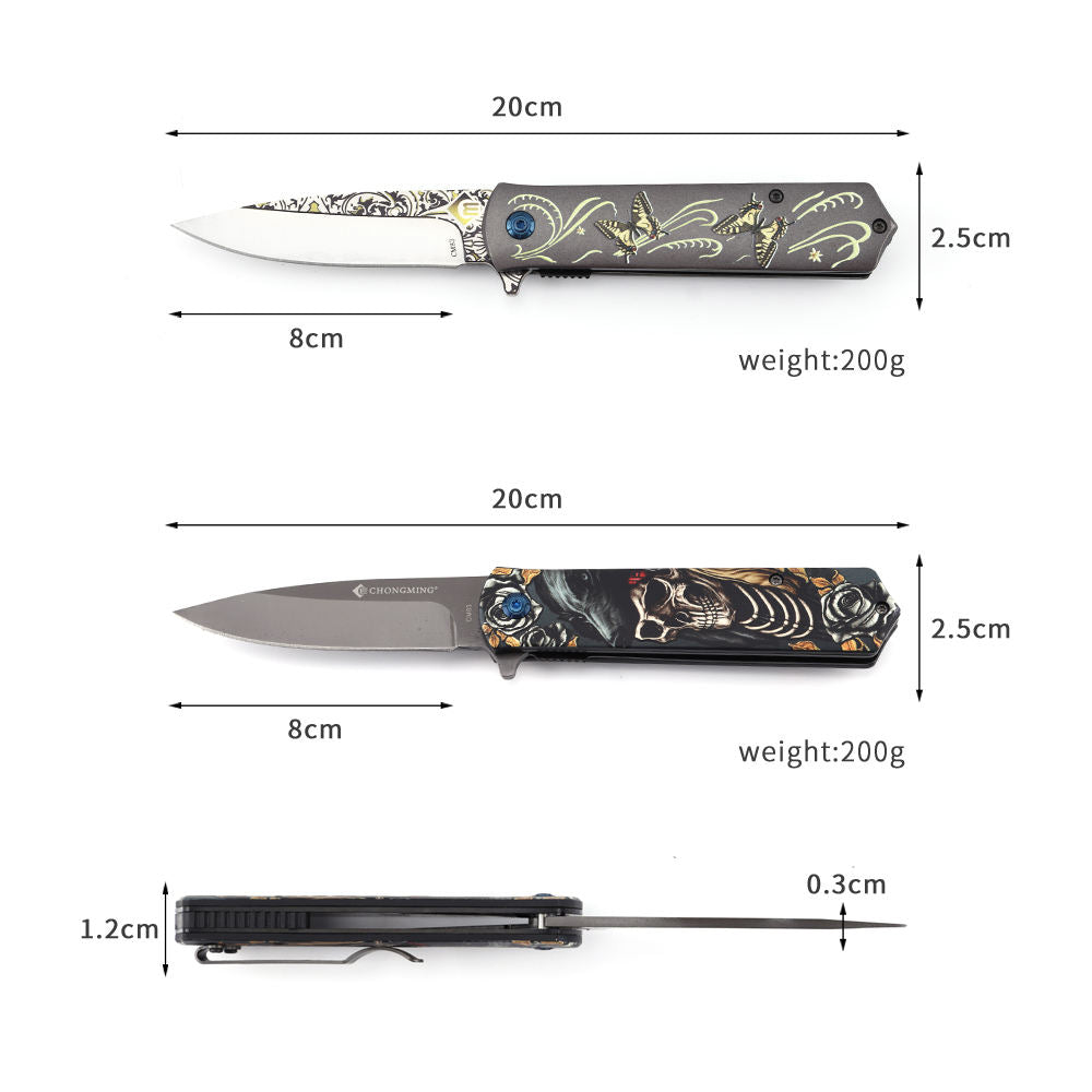 Price US$ 10.59 High Quality Skeleton Patterns Handmade High Quality Outdoor Tactical Folding Knives Hunting Survival Buy On Alfknives.com