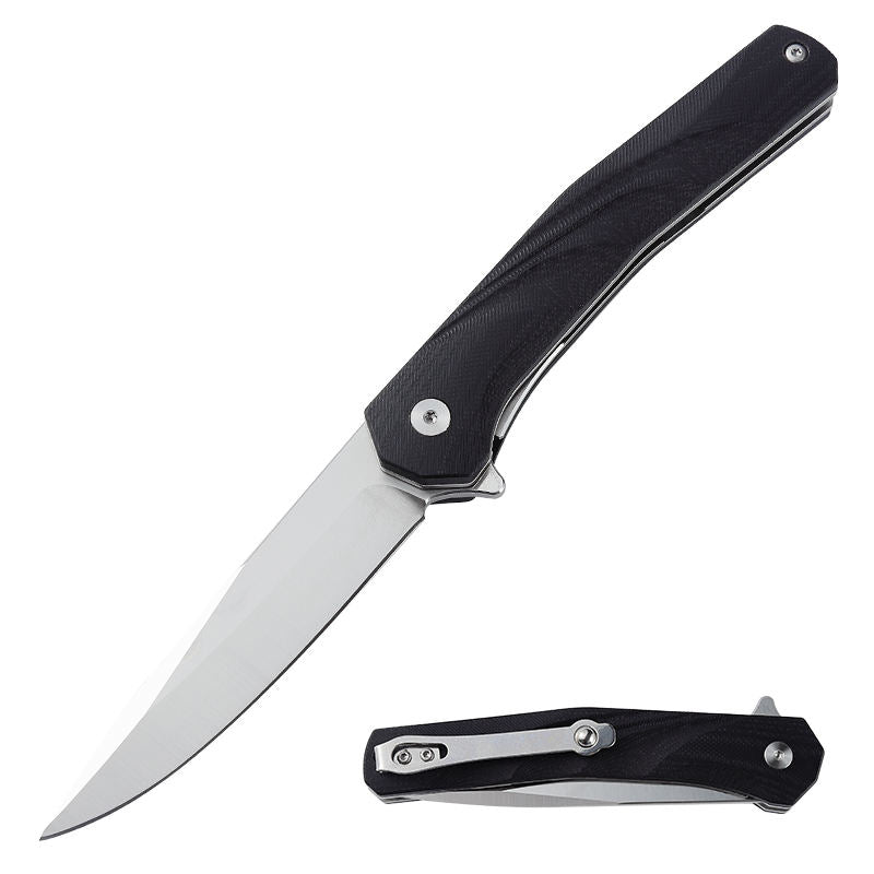 Price US$ 16.88 High Quality High Hardness Black Color G10 Handle Knife Sharp Blade Outdoor Camping Folding Knife D2 Steel Survival Pocket Knife With Clip Buy On Alfknives.com