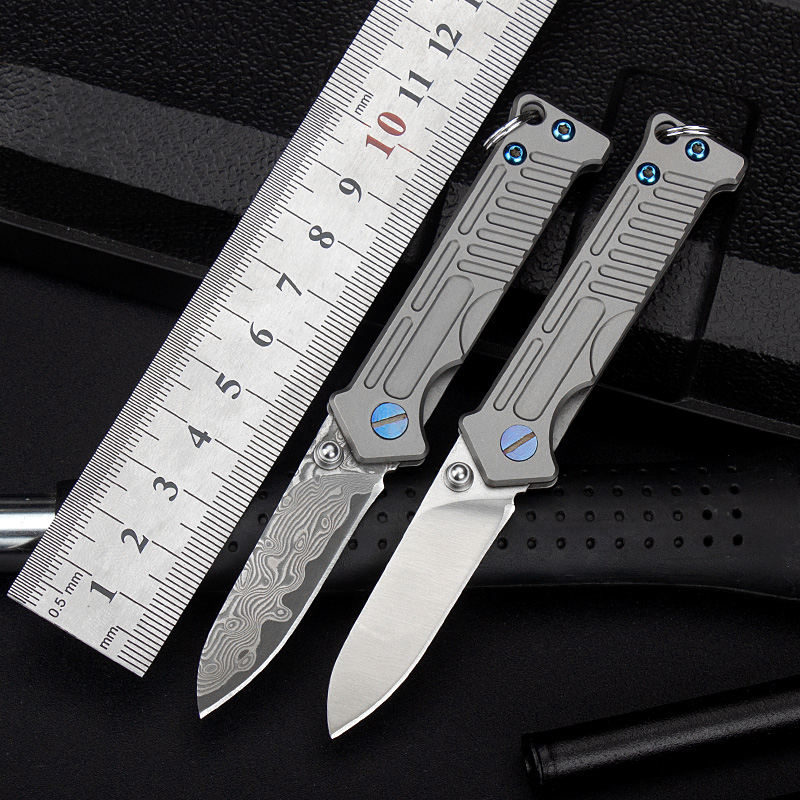 Price US$ 25.84 High Quality Boutique Premium D2  Damascus Steel Outdoor Folding Blade Edc Portable Gift Self Defense Knife With Ring Buy On Alfknives.com