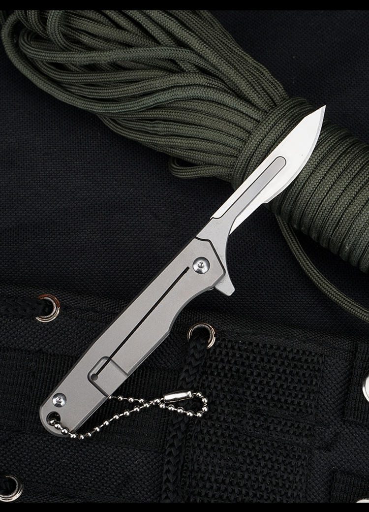 Price US$ 17 High Quality Titanium Alloy Handle Pocket Folding Knife Replaceable Carbon Steel Blade Art Carving Small Knives Edc Utility Tool Knives Buy On Alfknives.com