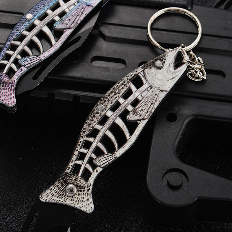 Price US$ 8.46 High Quality Bony Fish 3D Printing Small Folding Pocket Knife Outdoor Edc Keychain Knife Aluminium Handle Portable Camping Backpacking Buy On Alfknives.com