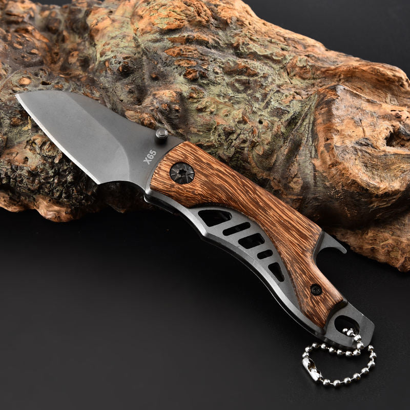 Price US$ 9.28 High Quality Custom Carved Premium Olive Wood Handle Folding Outdoor Camping Gray Titanium Small Pocket Knife Keychain Buy On Alfknives.com