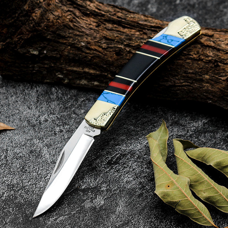 High quality 3CR13 blade reain handle camping survival resin tactical knife tactical folding knife