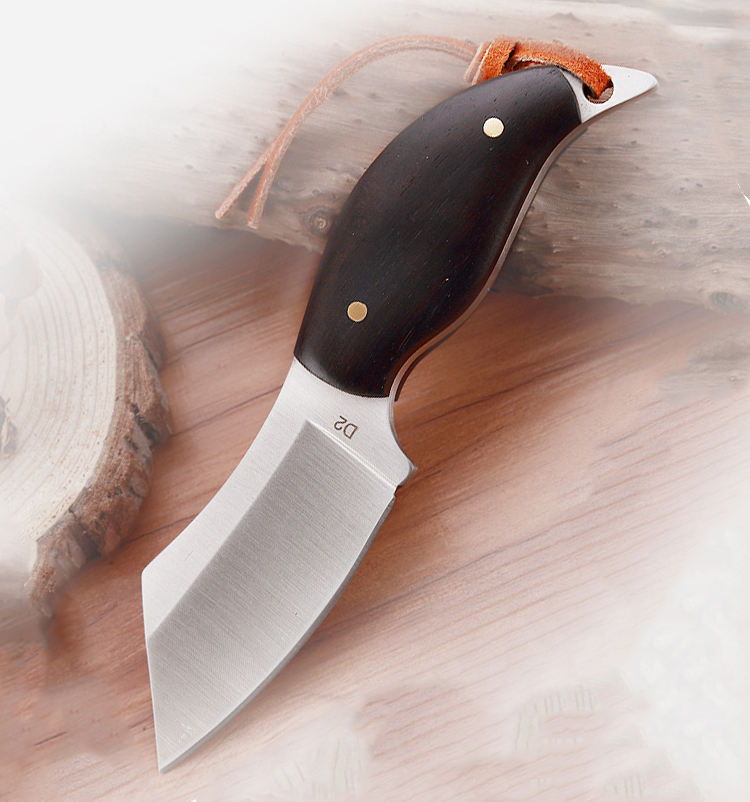 Hot sell D2 steel blade wood handle mini tactical hunting fixed blade knife