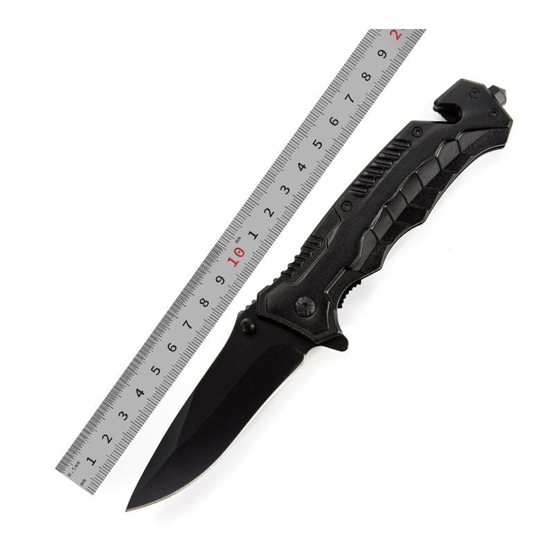 Price US$ 8.61 High Quality Dropshipping Products 2022 Black Aluminum Handle Outdoor Pocket Hunting Folding Survival Knife With Glass Breaker Buy On Alfknives.com