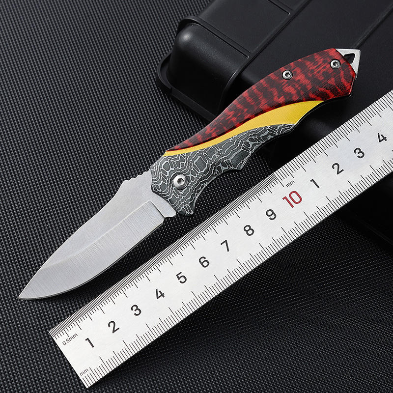 Price US$ 7.91 High Quality Folding Small Pocket Knife Stainless Steel Blade Survival Hunting Tactical Knife With All Steel 3D Printing Handle Knifes Buy On Alfknives.com