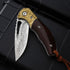 Price US$ 47.9 High Quality Shop Owner Recommends Damascus Sandalwood Handle Folding Knife For Hunting Survival Outdoor Pocket Knife With Leather Buy On Alfknives.com