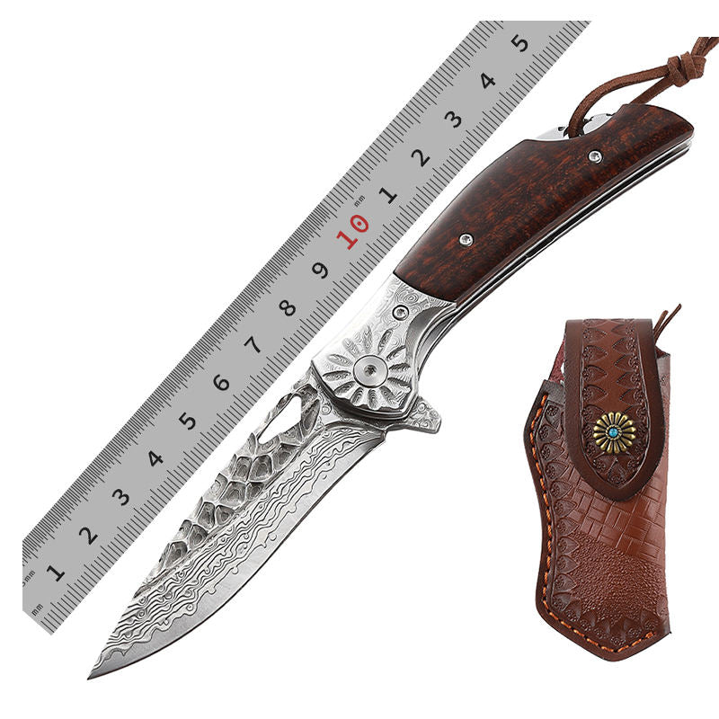 Price US$ 44.3 High Quality New Style Handmade Damascus Folding Pocket Knife Wood Handle Outdoor Survival Knife Hunting Knives Buy On Alfknives.com