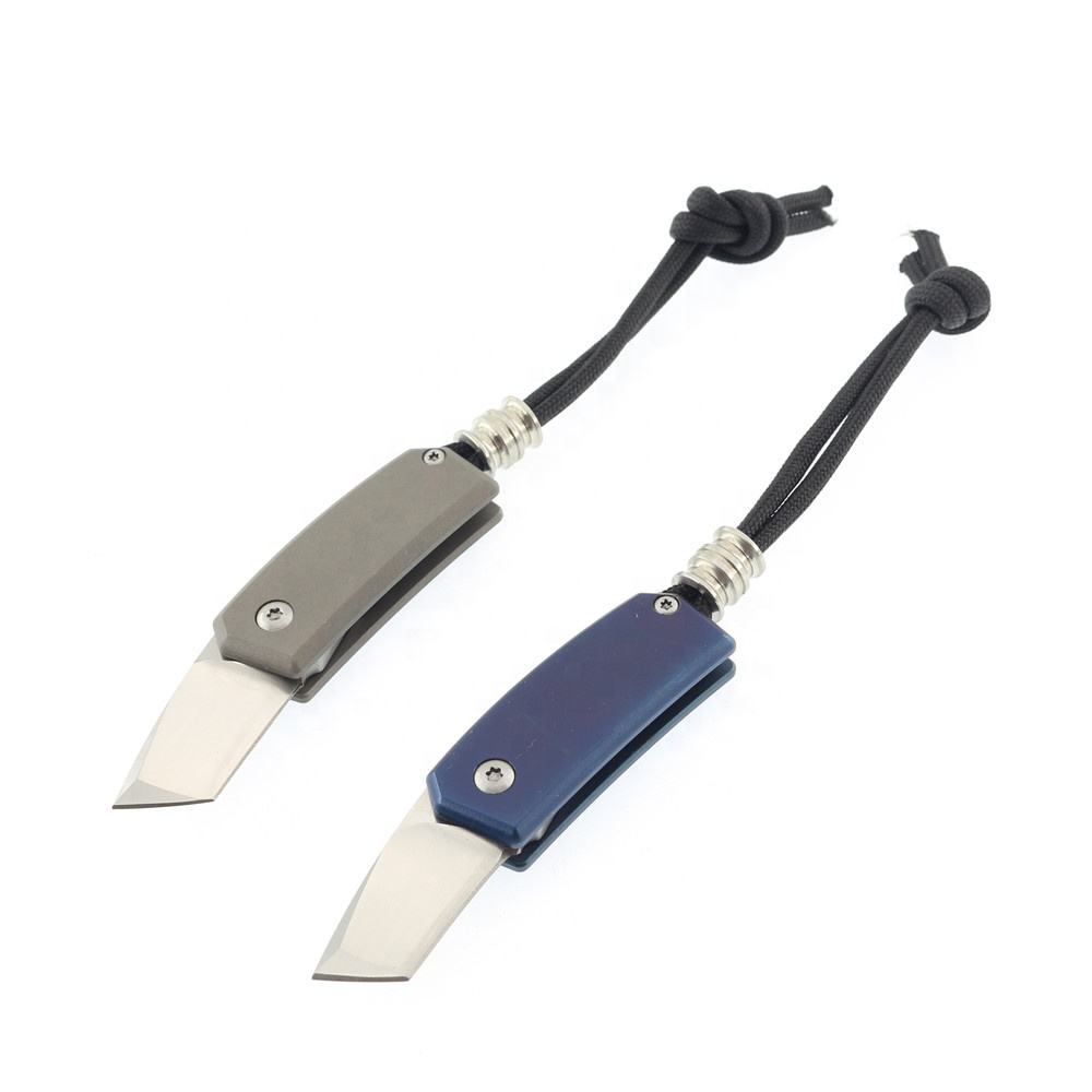 High Quality D2 steel blade titanium handle Mini Outdoor knife Folding