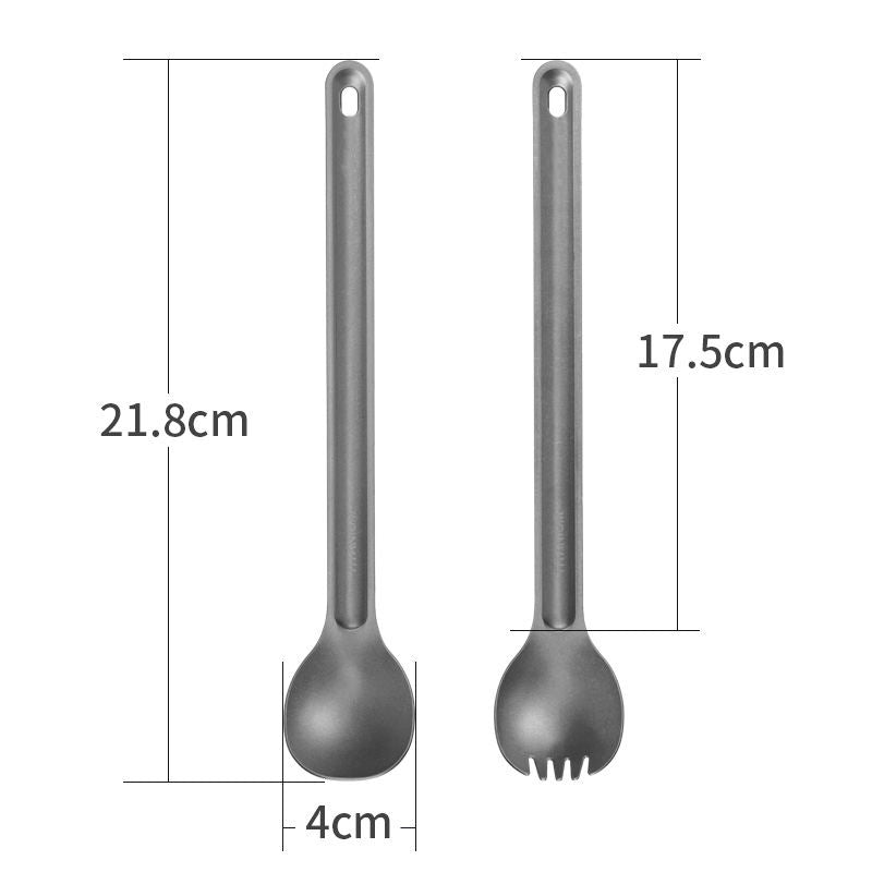 Price US$ 10.86 High Quality Hot Selling Pure Titanium Long Handle Spoon Fork Spore Tableware Outdoor Dinner Essential Camping Backpack Picnic Portable Spoon Buy On Alfknives.com