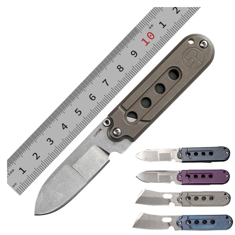 Price US$ 22.9 High Quality Mini Folding Knife S35Vn Blade Tc4 Titanium Alloy Handle Stone Washing Key Chain Knife Camping Survival Outdoor Tools Buy On Alfknives.com