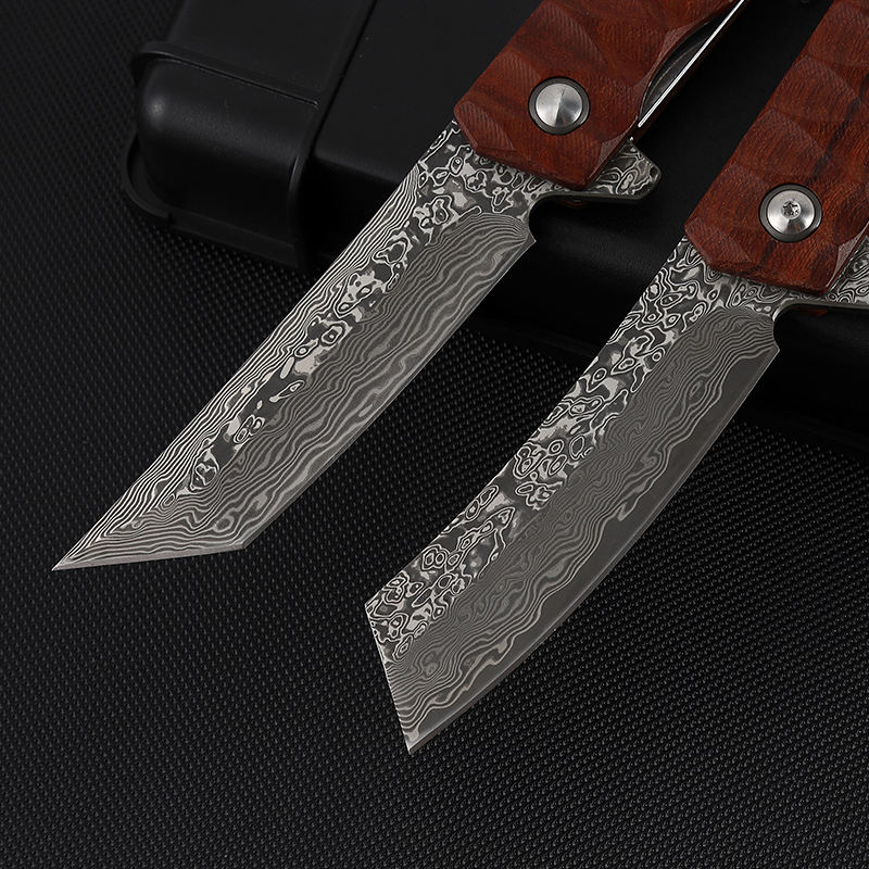 Price US$ 24.3 High Quality Excellent Quality African Rosewood Jacket Design Damascus Steel Pocket Folding Knife With Plate And Tanto Ponint Buy On Alfknives.com