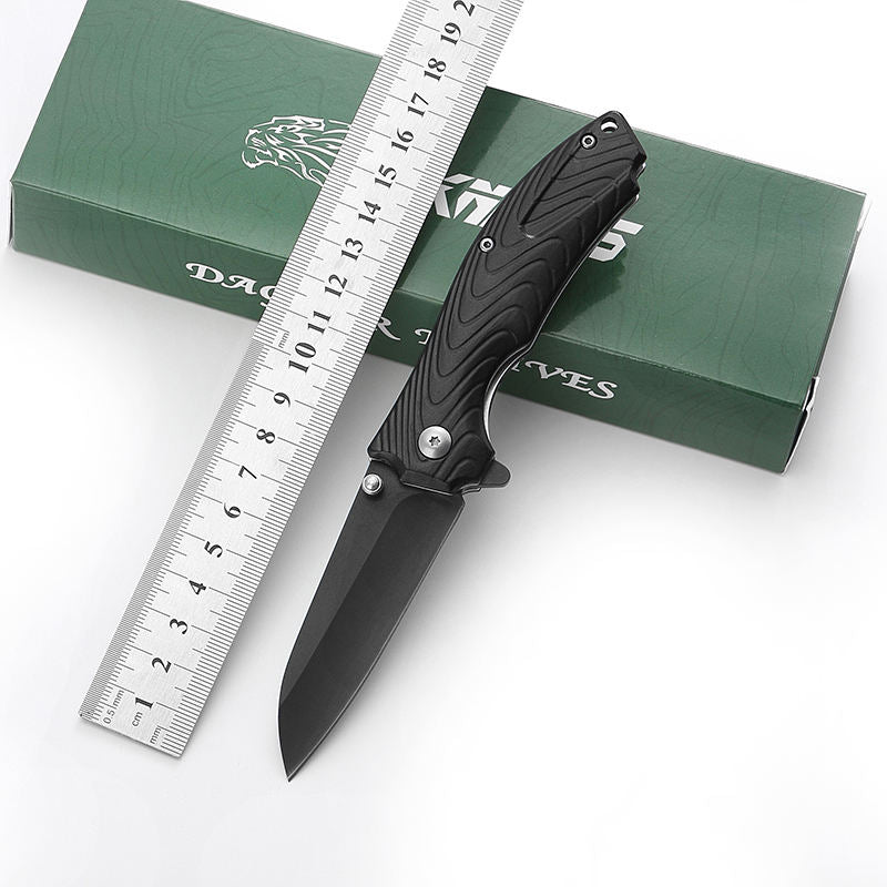 New Design all black design aluminum handle survival folding knife camping tactical knife