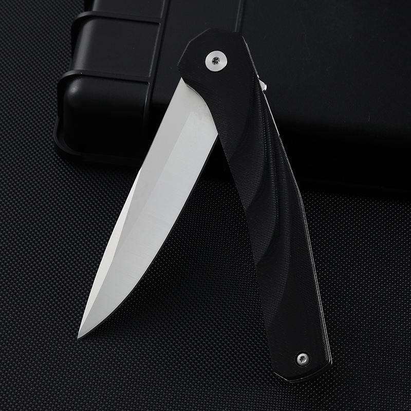 Price US$ 16.88 High Quality High Hardness Black Color G10 Handle Knife Sharp Blade Outdoor Camping Folding Knife D2 Steel Survival Pocket Knife With Clip Buy On Alfknives.com