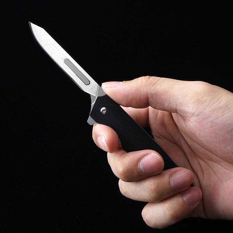 Price US$ 16.12 High Quality Pocket Knife  60 Replaceable Carbon Steel Blade Utility Edc Keychain Knives Slim Flipper Folding Multifunctional Tool G10 Handle Buy On Alfknives.com