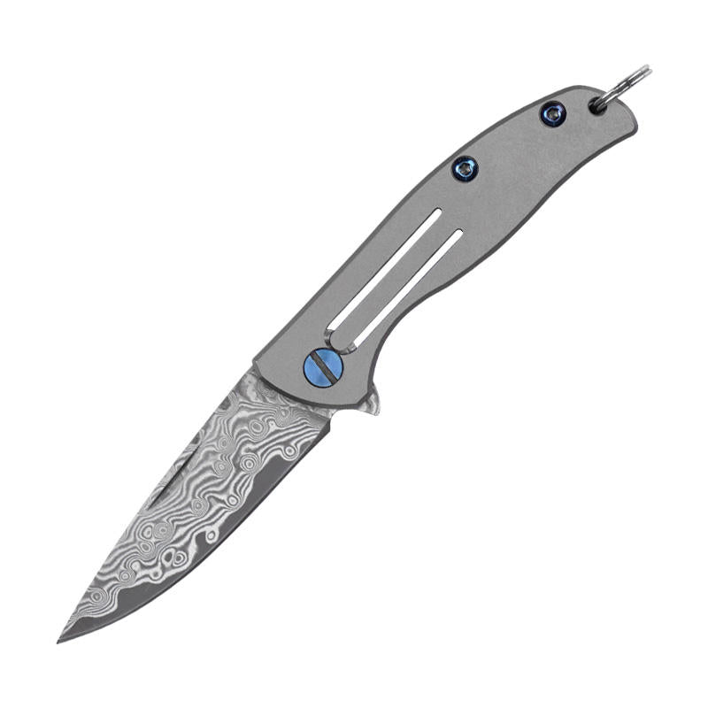 Price US$ 23.9 High Quality Folding Handmade Small Damascus Steel Titanium Alloy Handle Camping Outdoor Self Defense Pocket Knife Hunting With Gift Box Buy On Alfknives.com