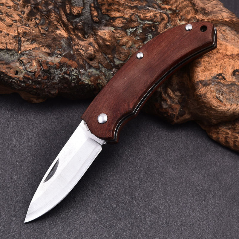 High Quality 3cr13 stainless steel blade wood handle survival mini folding knife