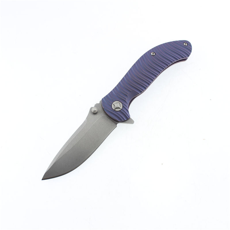 High quality new design titanium handle folding utility tactical camping knife