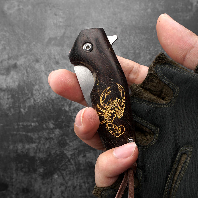 Price US$ 19.8 High Quality New Design Rosewood Handle Folding Knife Camping Survival Pocket Knife Outdoor Hunting Self Defense Tool Buy On Alfknives.com