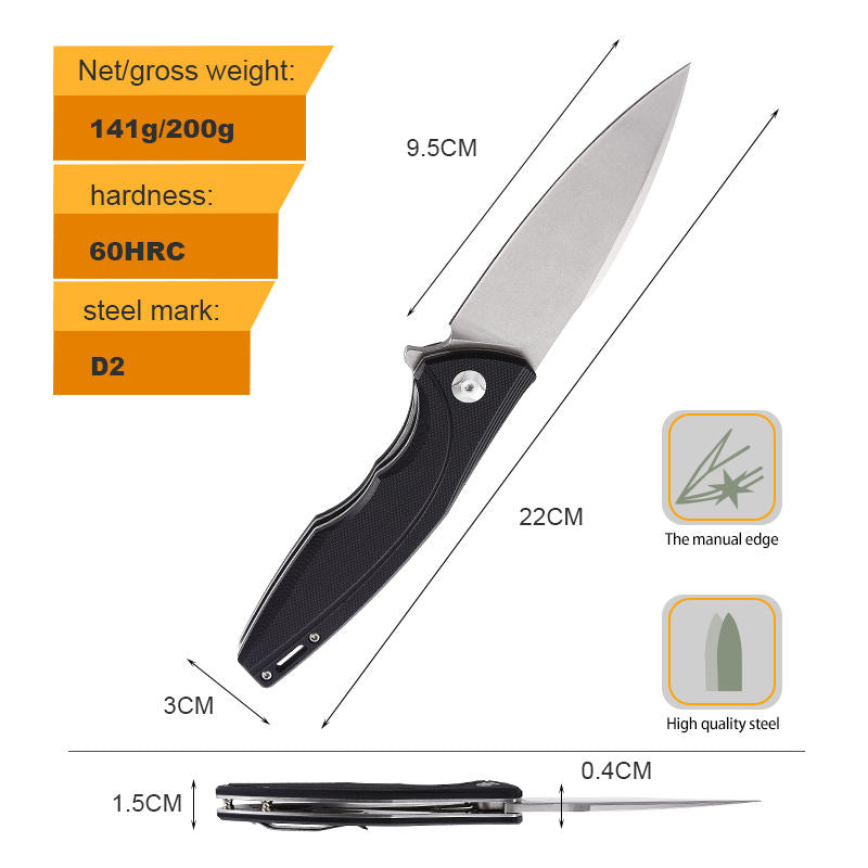 Price US$ 16.92 High Quality Outdoor Foldable G10 Handle Tactical Men Self Defense Utility Pocket D2 Steel Camping Hunting Survival Knife Buy On Alfknives.com